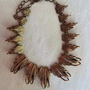 Oscar de la Renta Brushed Brass Necklace